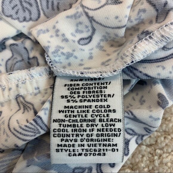 ECLAIR White blue long sleeve floral vine print blouse Sz L NWT - Picture 9 of 10